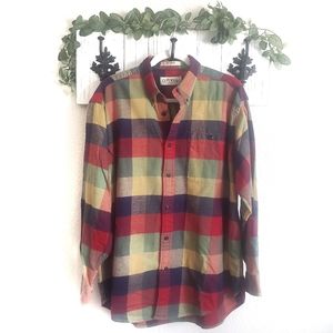 Orvis Tartan Plaid Flannel Long Sleeve Button Down Shirt Large